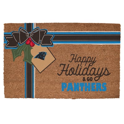 Carolina Panthers 20" x 30" Holiday Gift Wrap Coir Door Mat
