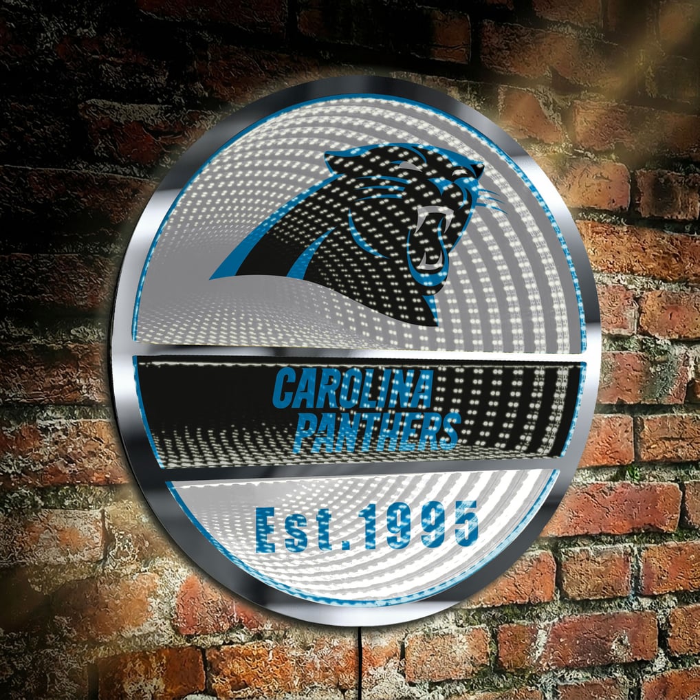 Carolina Panthers Three-Cell Circular Infinity Light