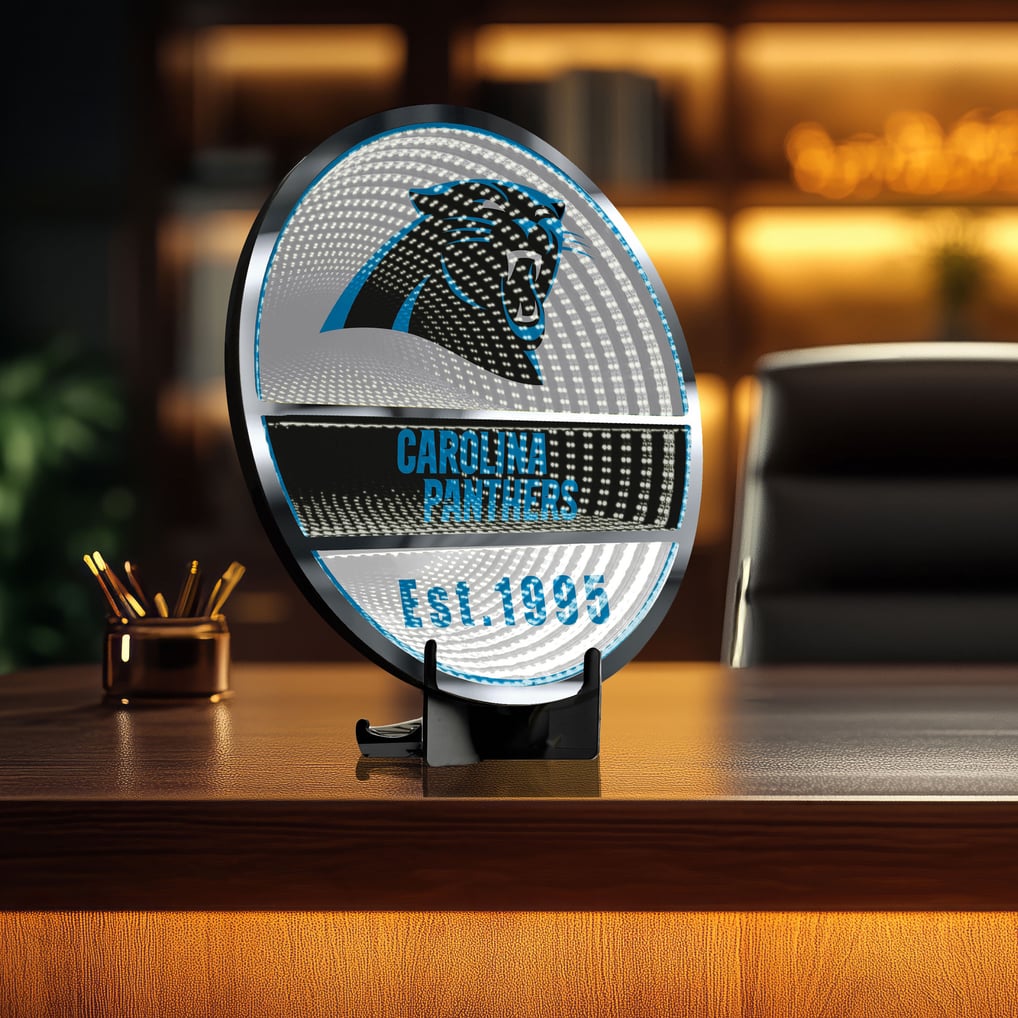 Carolina Panthers Three-Cell Circular Infinity Light