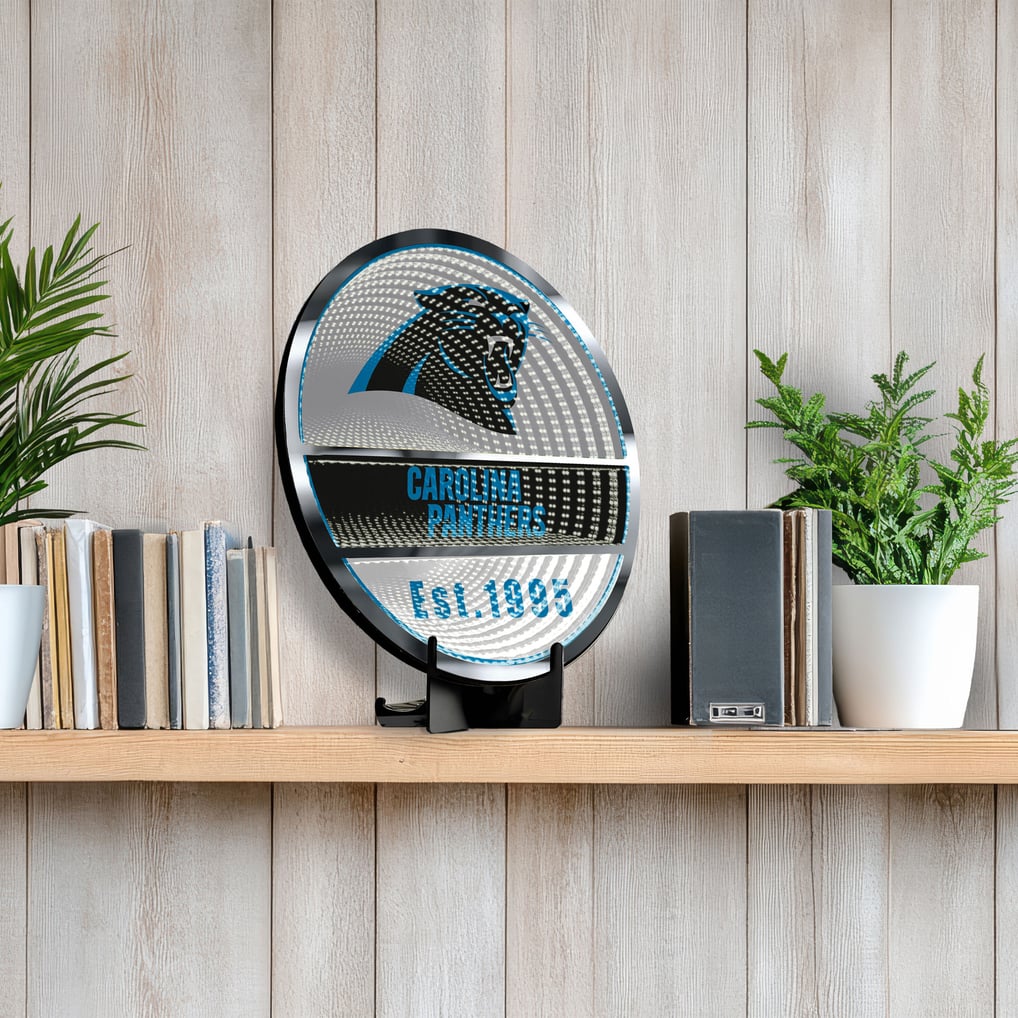 Carolina Panthers Three-Cell Circular Infinity Light