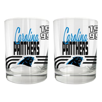 Carolina Panthers Two-Piece 12oz. Heritage Rocks Glass Set