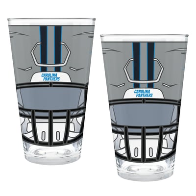 Carolina Panthers Two-Piece 16oz. Helmet Pint Glass Set