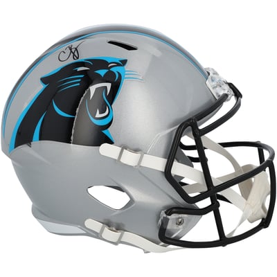 Chris Brazzell II Carolina Panthers Autographed Fanatics Authentic Riddell Speed Replica Helmet