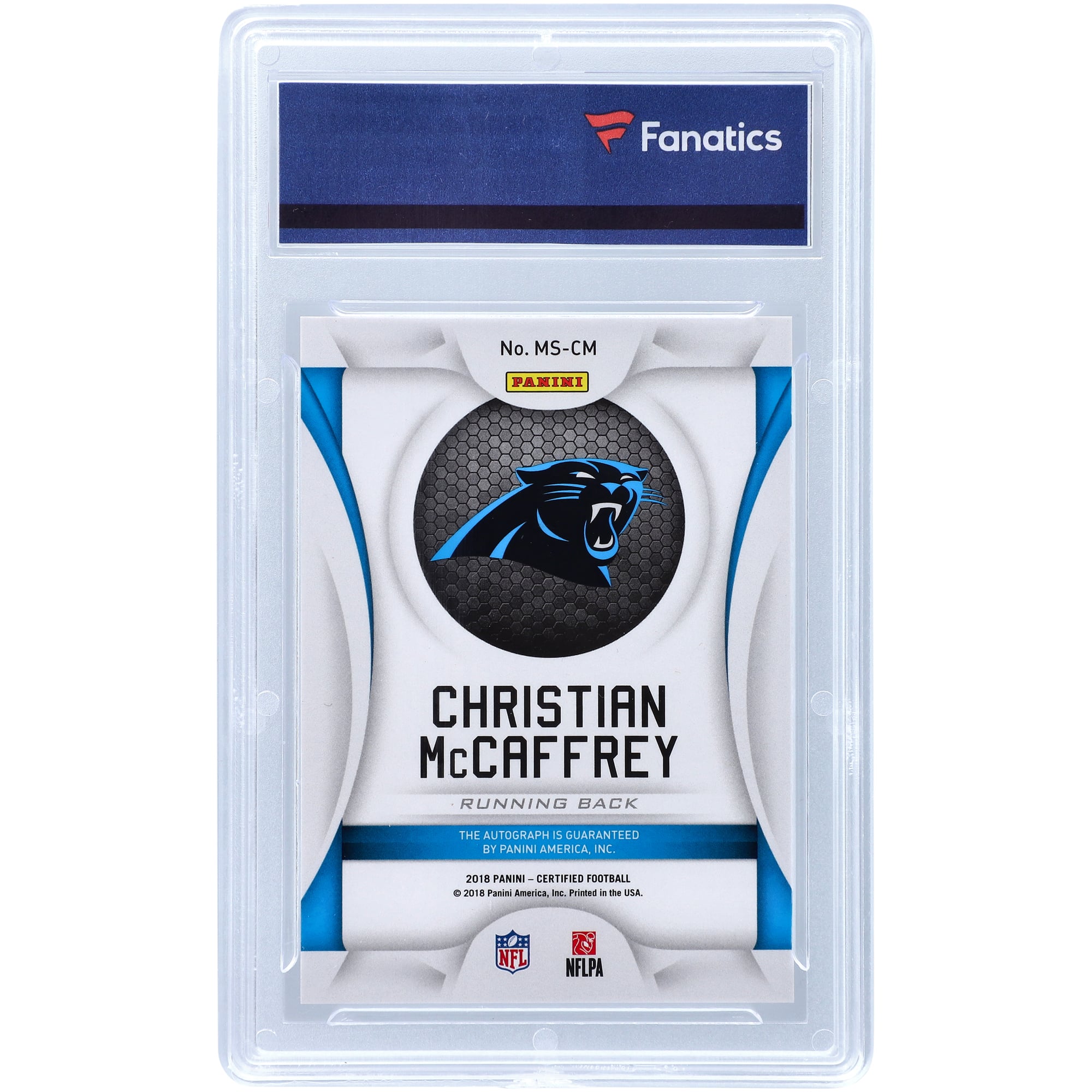 Christian McCaffrey Carolina Panthers Autographed 2018 Panini