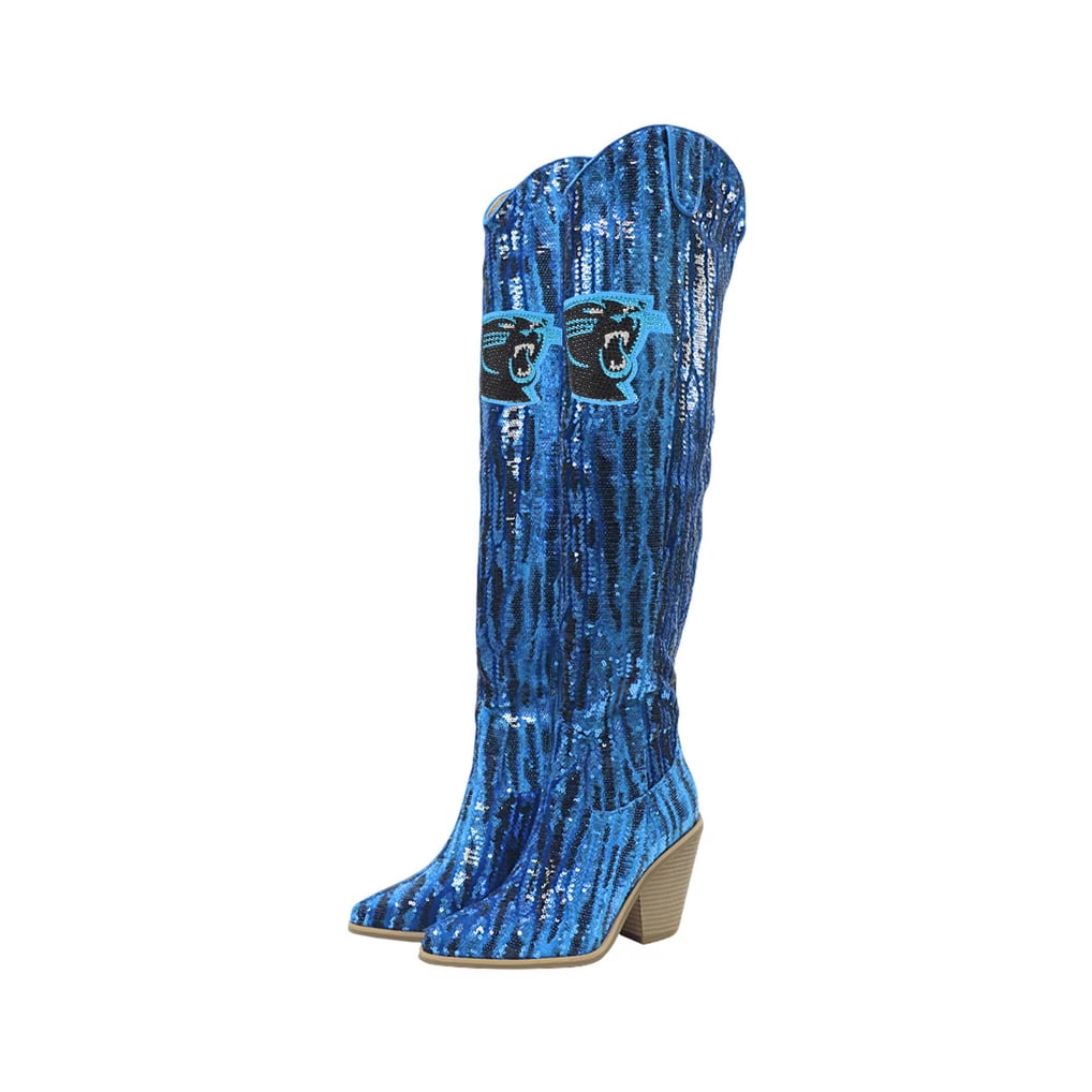 Carolina Panthers Cuce Over-the-Knee Two-Tone Sequin Boots