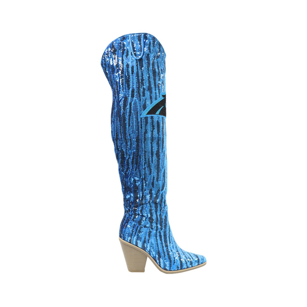 Carolina Panthers Cuce Over-the-Knee Two-Tone Sequin Boots