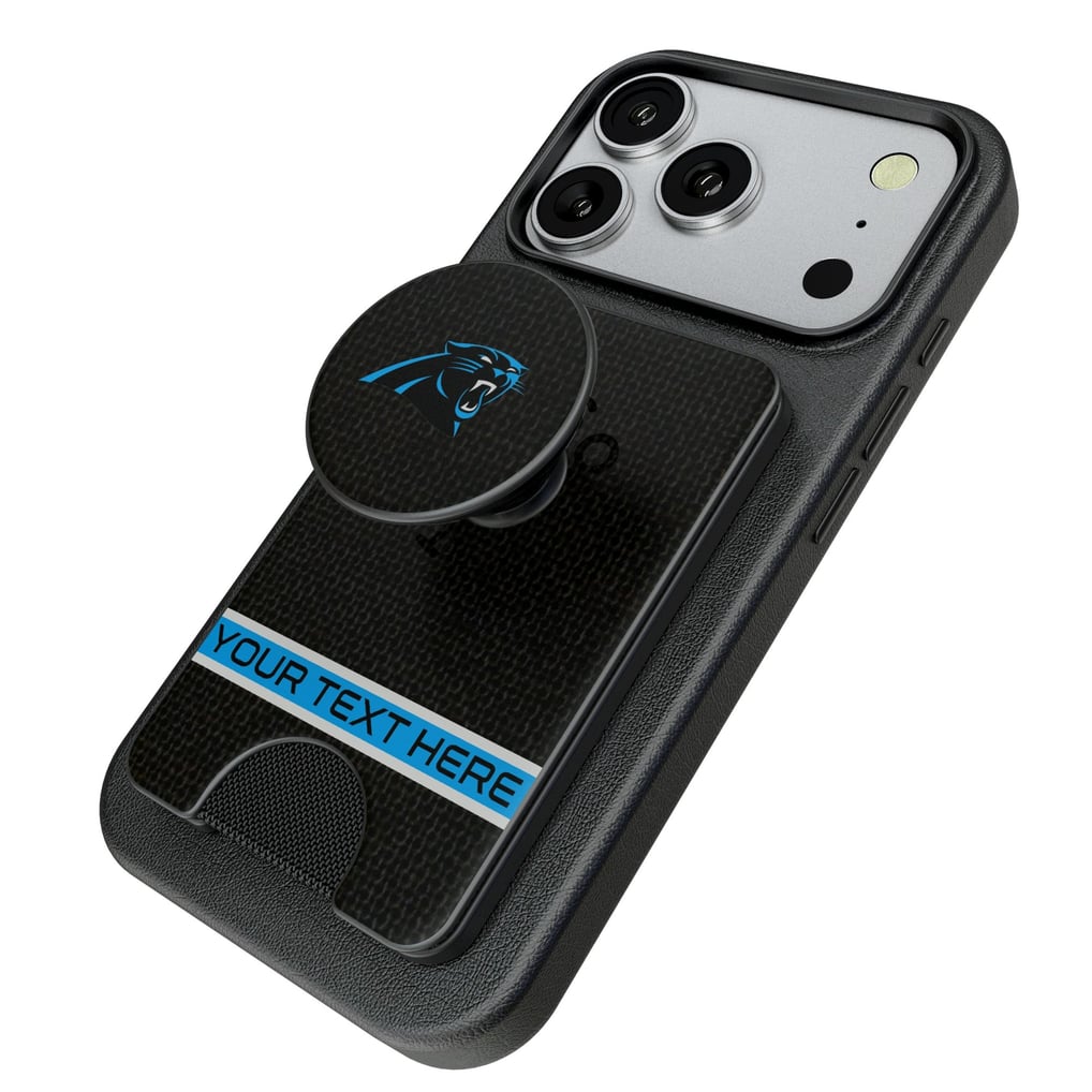 Carolina Panthers Keyscaper Personalized Endzone Solid PopSockets Magnetic Wallet