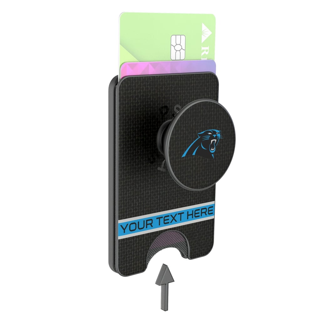Carolina Panthers Keyscaper Personalized Endzone Solid PopSockets Magnetic Wallet