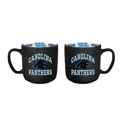 Carolina Panthers Logo Brands Two-Piece 15oz. Stripe Mug Set