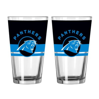 Carolina Panthers Logo Brands Two-Piece 16oz. Horizon Pint Glass Set