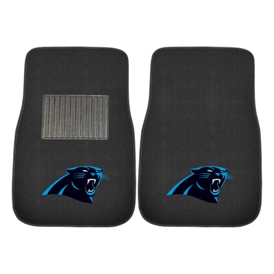 Carolina Panthers Logo Brands Two-Piece Embroidered Car Mat Set