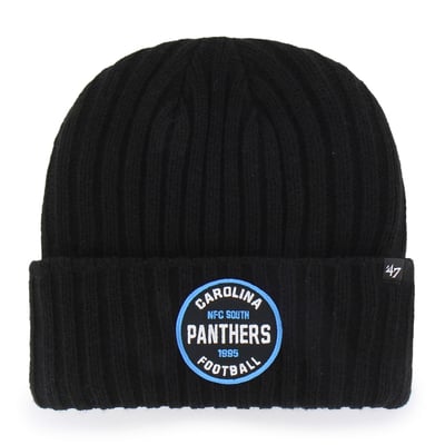  Carolina Panthers '47 Ribbed Snowdrift Cuffed Knit Hat - Black