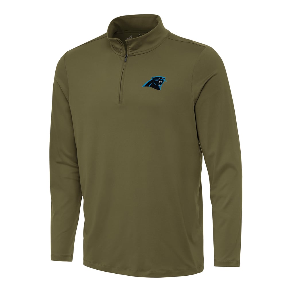 Carolina Panthers Antigua Reprocess Quarter-Zip Top - Olive