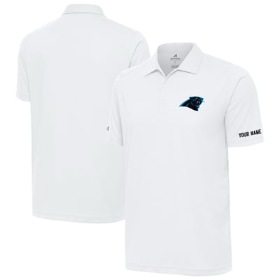 Carolina Panthers Antigua  Personalized Tribute Polo - White