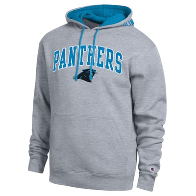  Carolina Panthers Champion Contrast Hoodie - Heather Gray/Blue