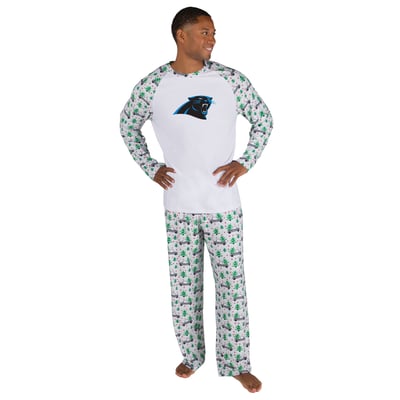 Carolina Panthers Concepts Sport Frostbite Knit Long Sleeve Top & Pants Sleep Set - White