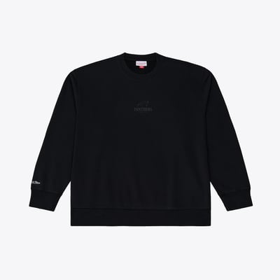 Carolina Panthers Mitchell & Ness Core Essentials Micro Logo Fleece Sweatshirt - Black
