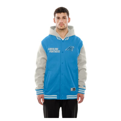  Carolina Panthers New Era Full-Snap Fleece Hooded Jacket - Blue/Gray