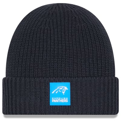 Carolina Panthers New Era 2025 Sideline Cold Weather Cuffed Knit Hat - Charcoal