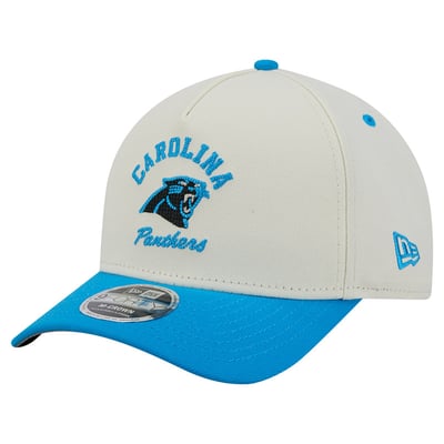 Carolina Panthers New Era Arch 9FORTY A-Frame M-Crown Adjustable Hat - Cream/Blue