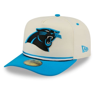 Carolina Panthers New Era Vintage A-Frame 59FIFTY Fitted Hat - Cream/Blue