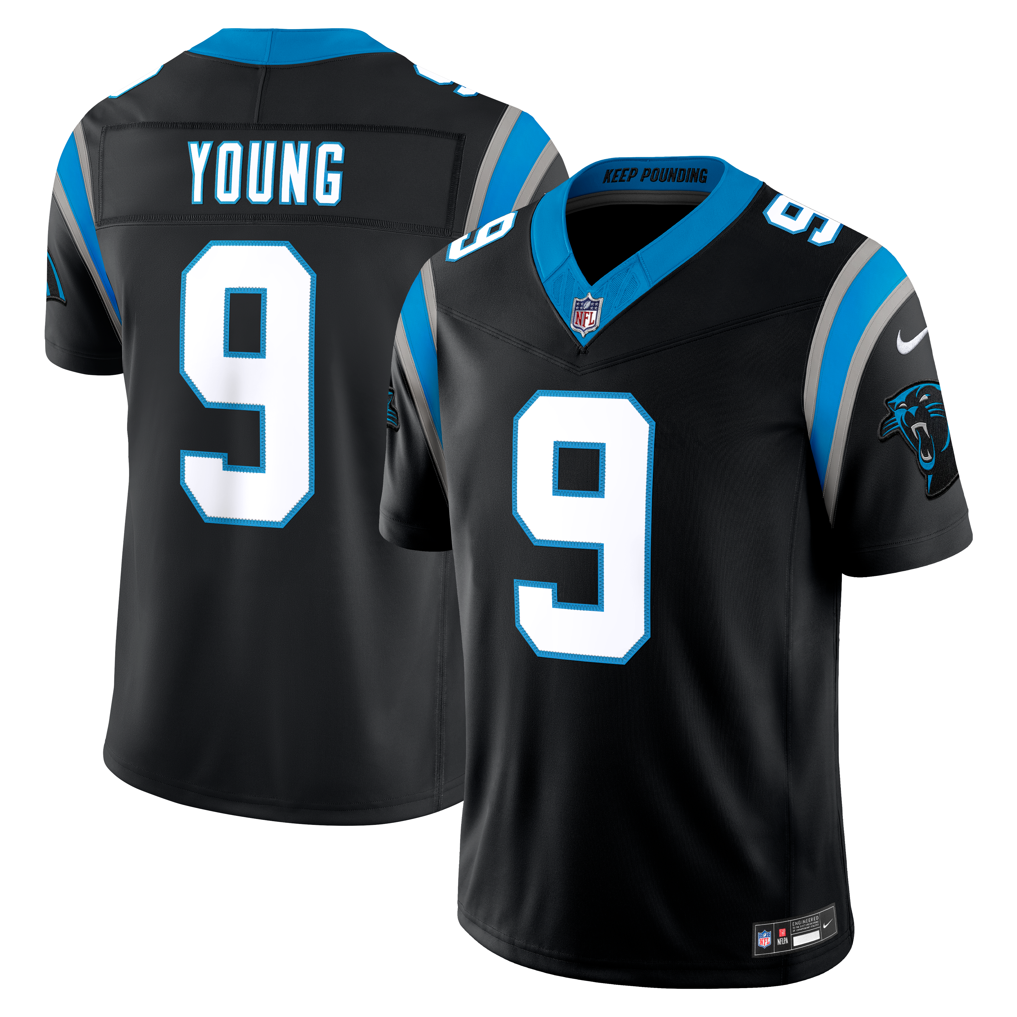 Bryce Young Carolina Panthers Team Vapor F.U.S.E. Stitched Limited Jersey Black