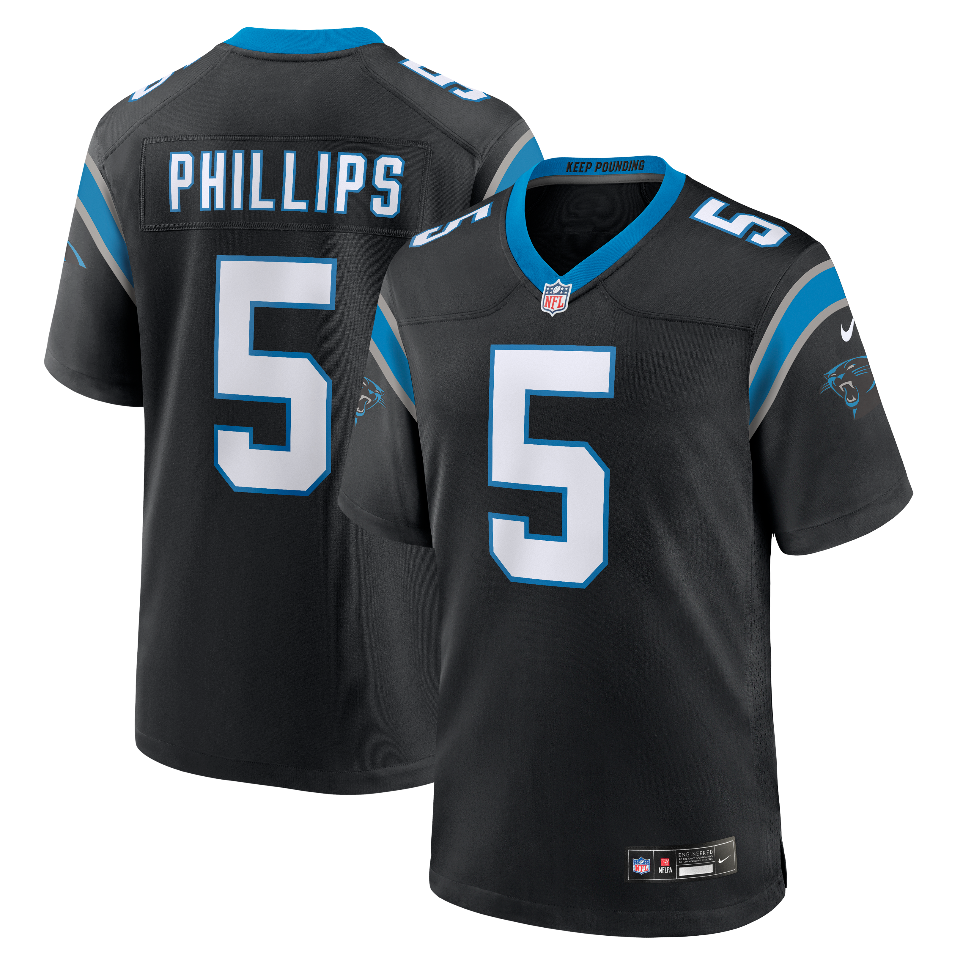 Jaelan Phillips Carolina Panthers Game Jersey Black