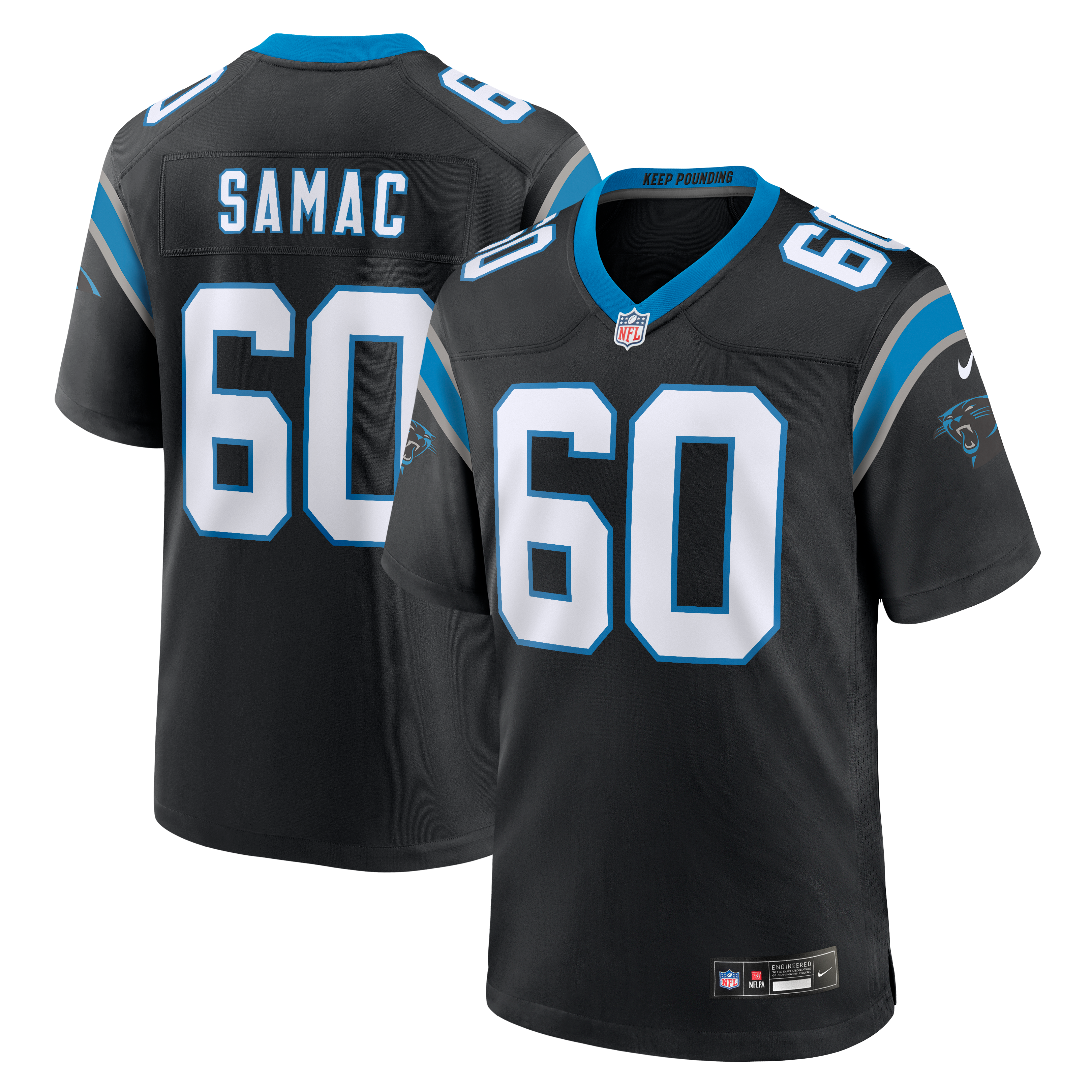 Nick Samac Carolina Panthers Team Game Jersey Black
