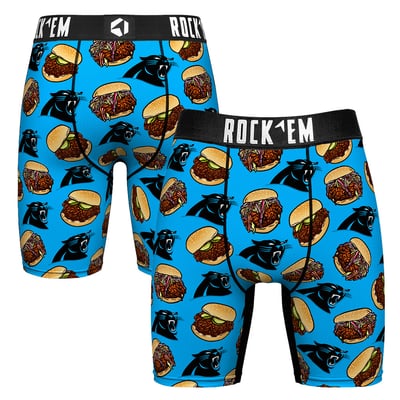  Carolina Panthers Rock Em BBQ Pulled Pork Sandwich Boxer Briefs - Blue