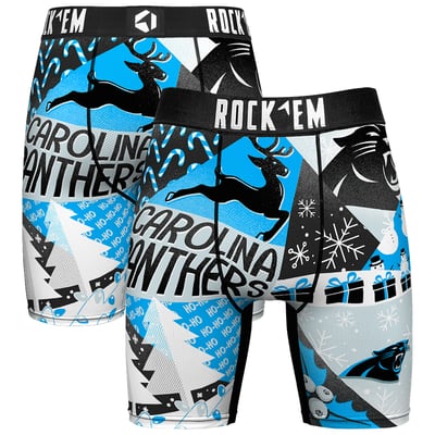 Carolina Panthers Rock Em Socks Holiday Tacky Remix Boxer Briefs - Blue