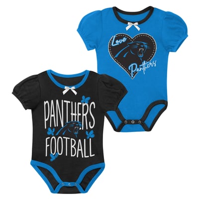 Carolina Panthers Outerstuff Newborn & Infant Star Power Two-Piece Bodysuit Set - Black/Blue