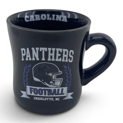 Carolina Panthers Pegasus 11oz. Helmet Crest Wordmark Ceramic Mug