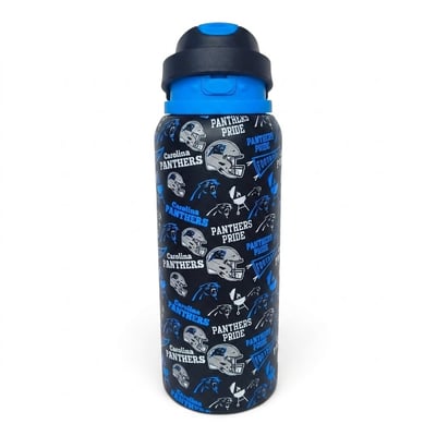 Carolina Panthers Pegasus 32oz. Game Day Pennant Stainless Steel ProPress Water Bottle