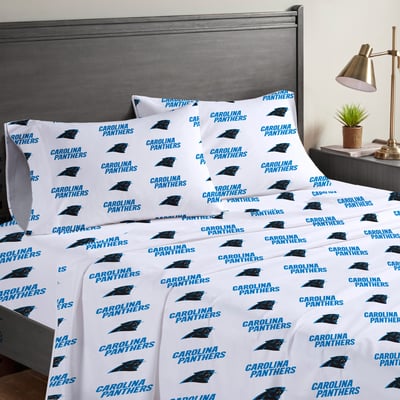 Carolina Panthers Pegasus Four-Piece Queen Sheet Set