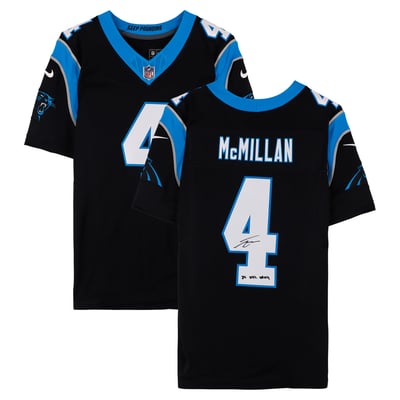 Tetairoa McMillan Carolina Panthers Autographed Fanatics Authentic Black Nike Vapor F.U.S.E. Limited Jersey with "25 NFL OROY" Inscription