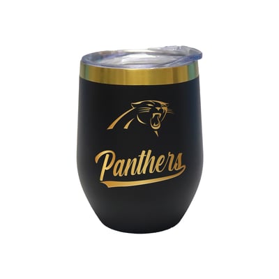 Carolina Panthers The Memory Company 12oz. Stainless Steel Gold Lettering Stemless Wine Tumbler
