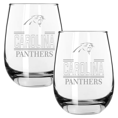 Carolina Panthers The Memory Company Two-Piece 15oz. Classic Crew Stemless Wine Glass Set