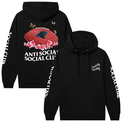 Carolina Panthers AntiSocialSocialClub x NFL Unisex Impact Blossom Hoodie - Black