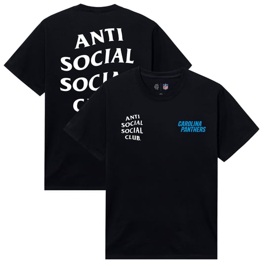 Carolina Panthers AntiSocialSocialClub x NFL Unisex Snap T-Shirt - Black