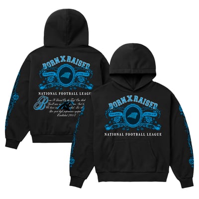 Carolina Panthers Born x Raised Unisex Crest Hoodie - Black