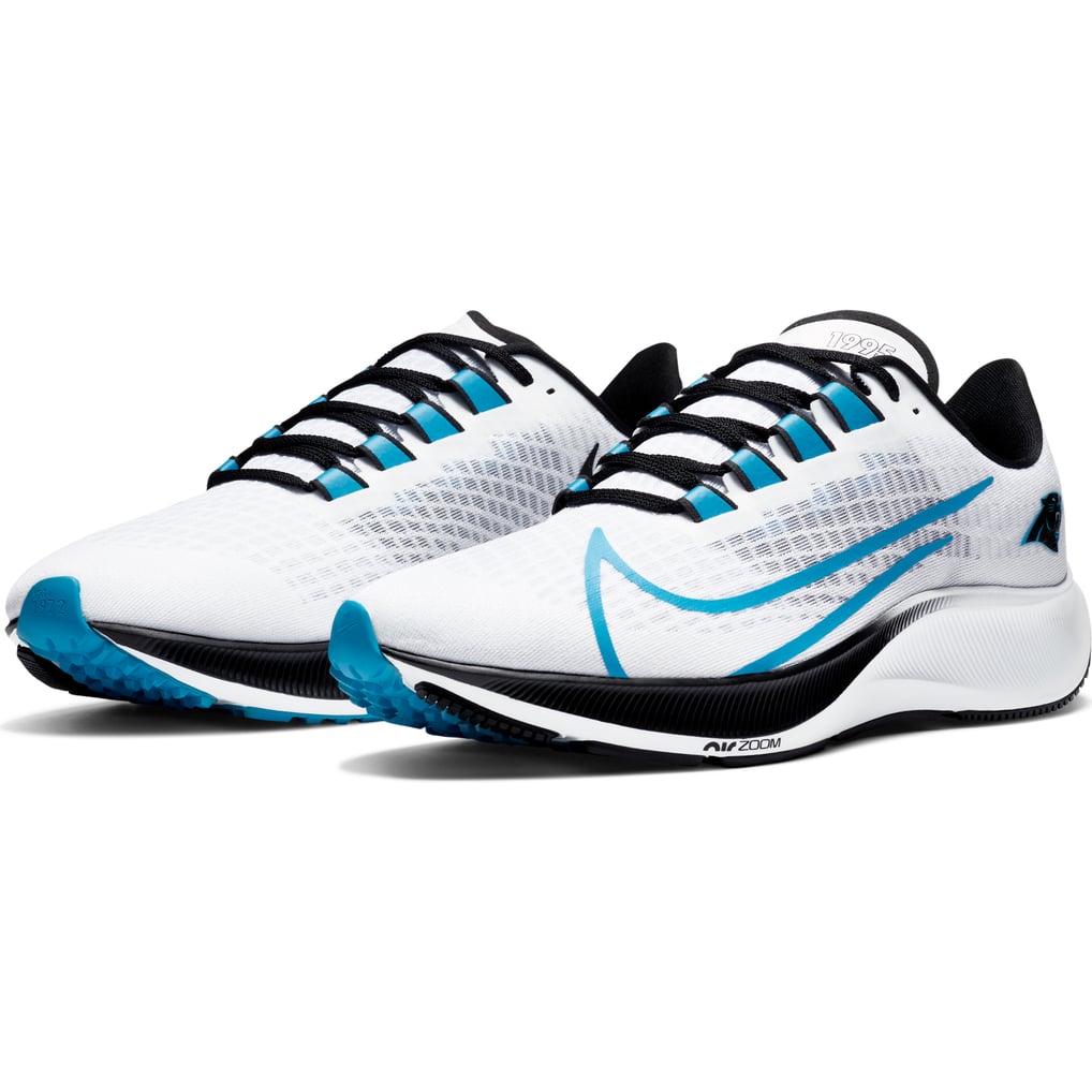 Unisex Nike White Carolina Panthers Zoom Pegasus 37 Running Shoe display picture 3