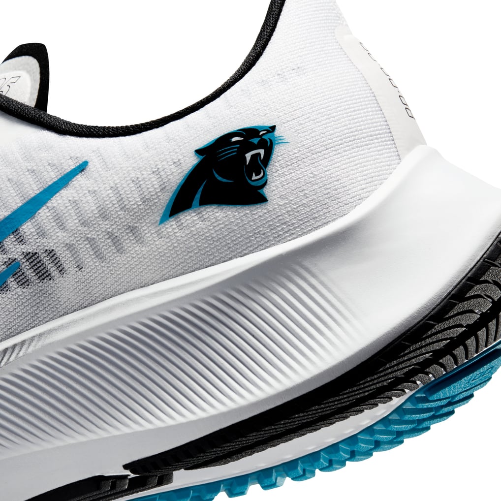 Unisex Nike White Carolina Panthers Zoom Pegasus 37 Running Shoe display picture 2