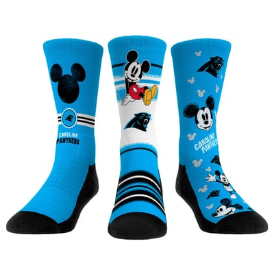  Carolina Panthers Rock Em Unisex Disney Three-Pack Crew Socks Set