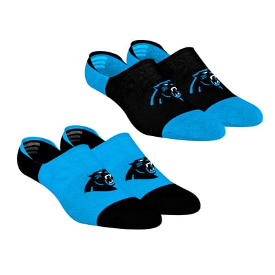 Carolina Panthers Rock Em Unisex Two-Pack Team Color No Show Socks