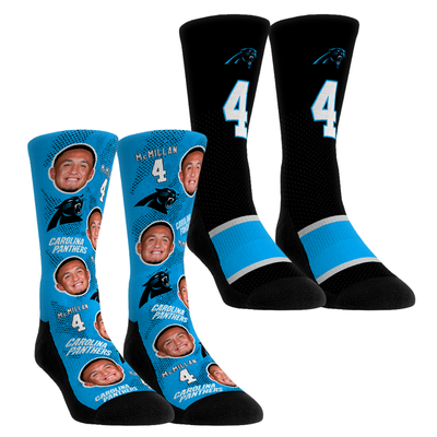 Tetairoa McMillan Carolina Panthers Rock Em Unisex Player Football Guy Two-Pack Crew Sock Set