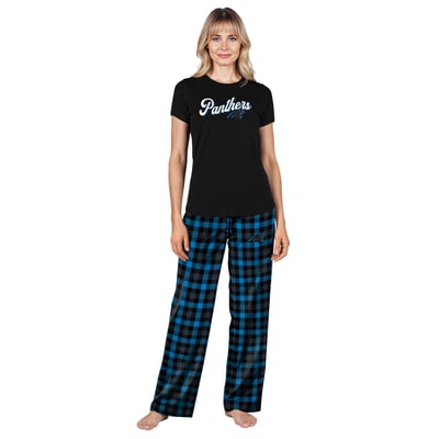  Carolina Panthers Concepts Sport Women's Highland Sleep Set - Black