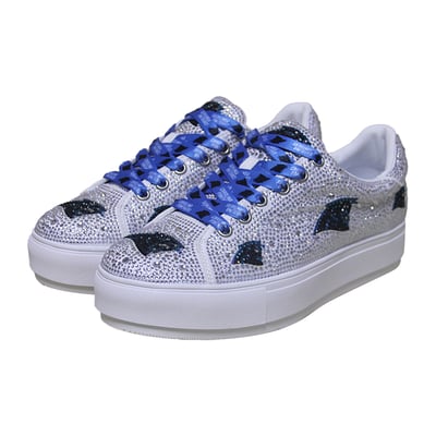  Carolina Panthers FABGATING by Cuce Women's Crystal Team Logo Sneakers - White