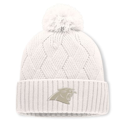  Carolina Panthers Fanatics Women's Shift Cuffed Knit Hat with Pom - Cream