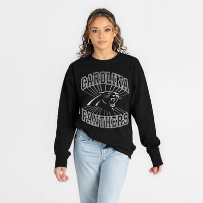 Carolina Panthers Gameday Couture Women's Spotlight Oversized Long Sleeve T-Shirt - Black