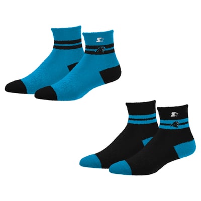Carolina Panthers Starter Women's Cozy Cuff Stripes Quarter-Length Plush Socks